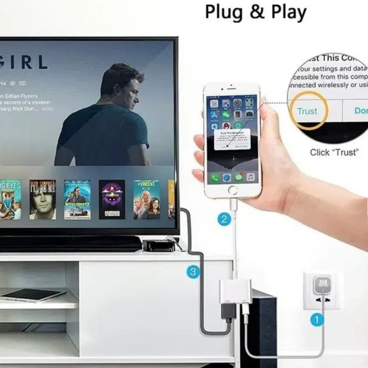 آداپتور AV دیجیتال لایتنینگ اپل iPhone to HDMI